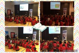 KS1 pupils enjoy visit of author and illustrator, Ross.